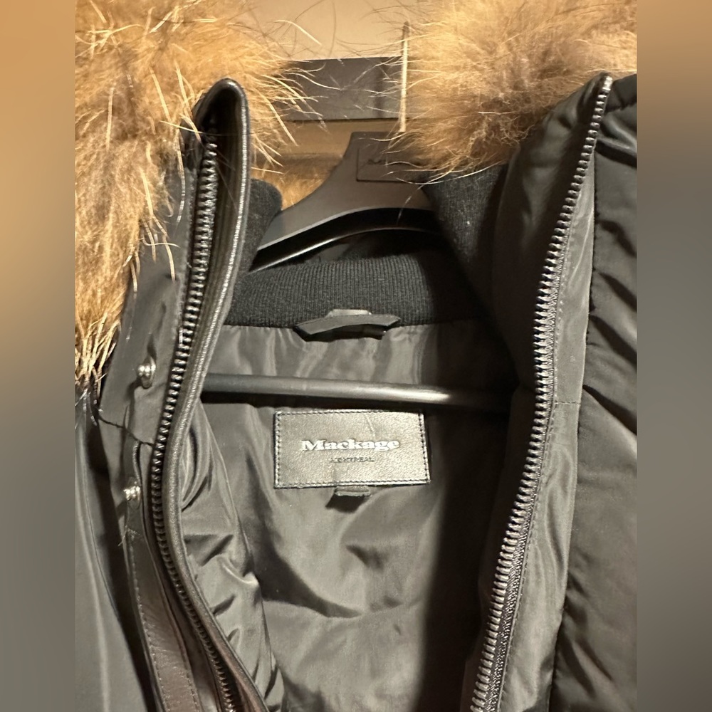 Mackage Men’s Down Bomber with Natural Fur - Picture 2 of 2